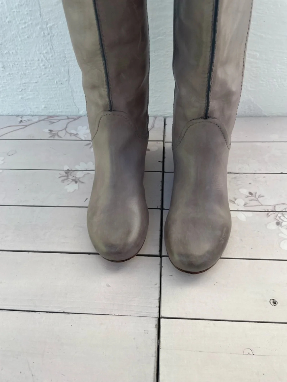 Chloe Gray Over-the-Knee Suede Boots